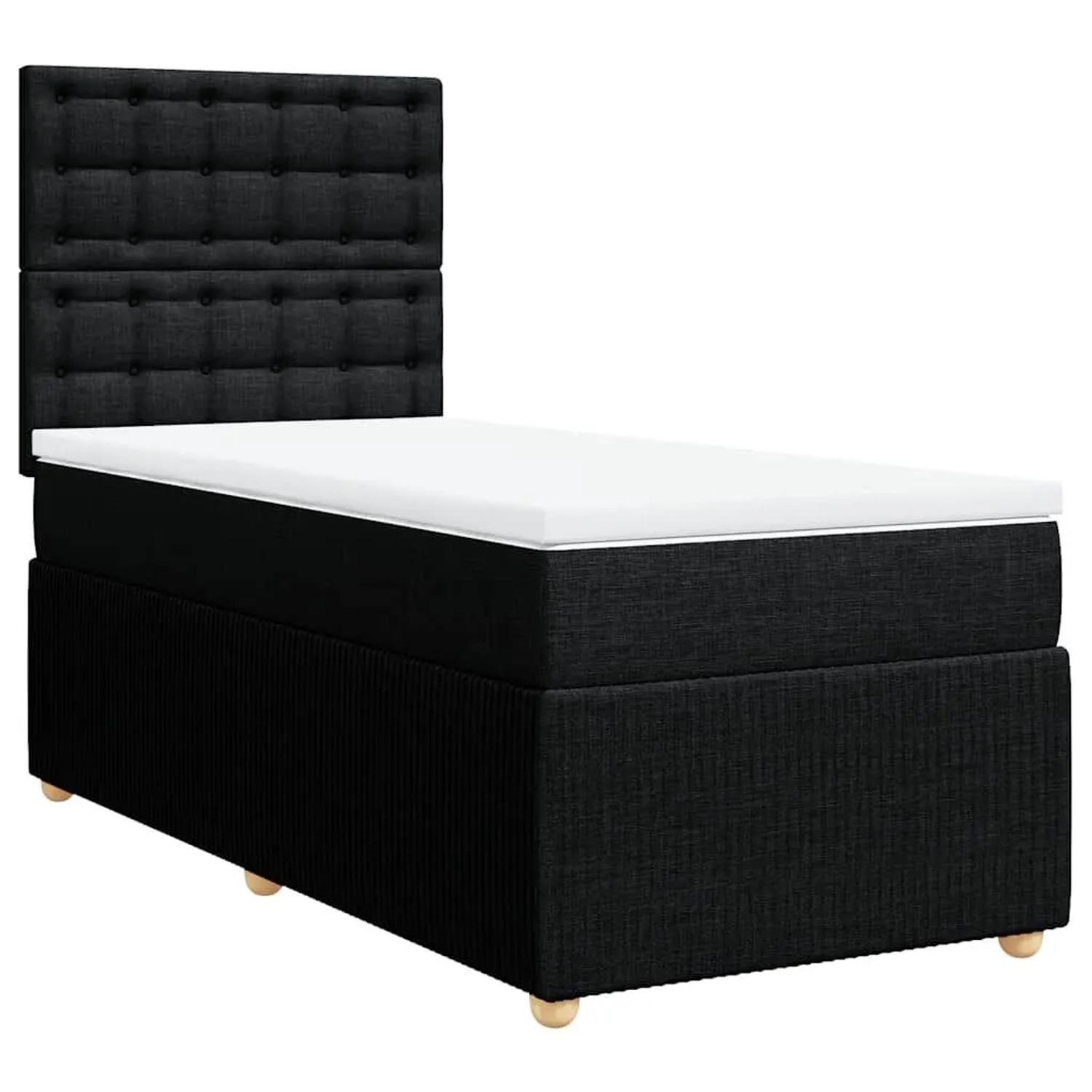 vidaXL Boxspringbett mit Matratze Schwarz 80x200 cm Stoff 3294199 günstig online kaufen