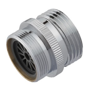 Verchromtes Kirchhoff Übergangsstück 26,4 mm (3/4) x M24 mit Strahlregler.