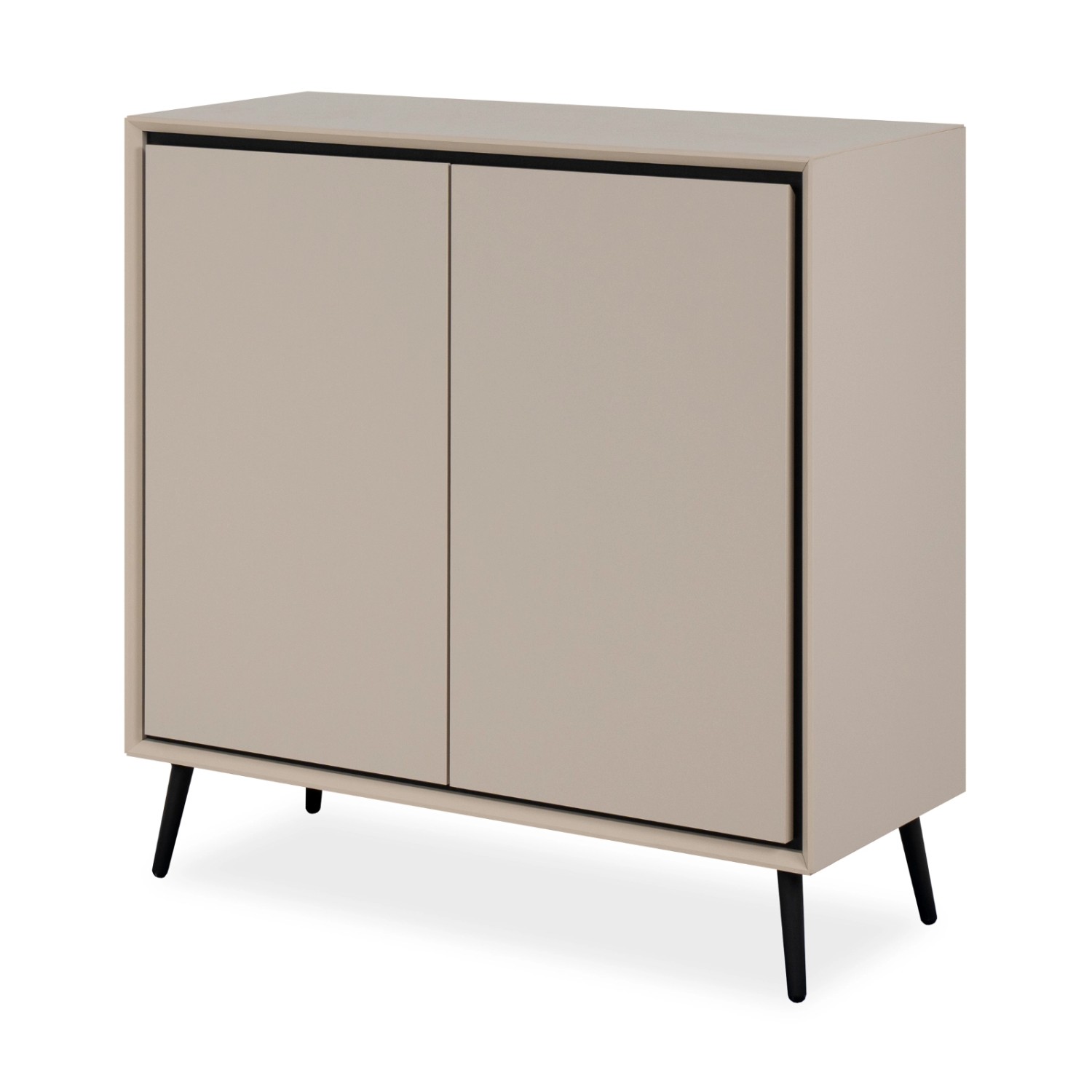 Furn.Design Kommode Sand und Schwarz 90 cm mit Soft-Close Brebbia günstig online kaufen