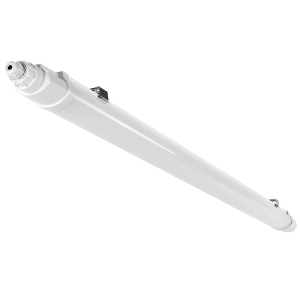 Weiße LUXULA LED Feuchtraumleuchte, 150cm, 48W, ideal für Keller und Garage.