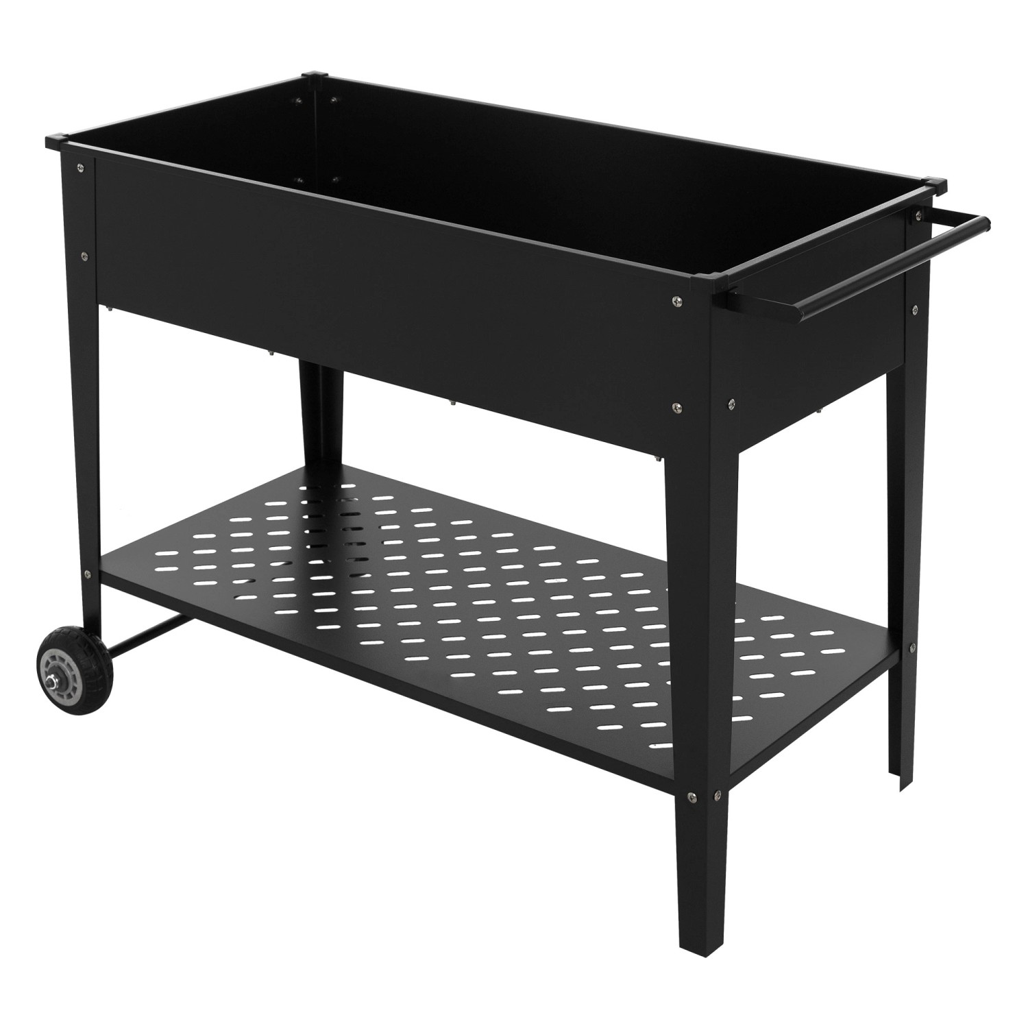 ML-Design Metall Hochbeet Fahrbar 98x50x79,5 cm Schwarz Mobiler Pflanzkaste günstig online kaufen