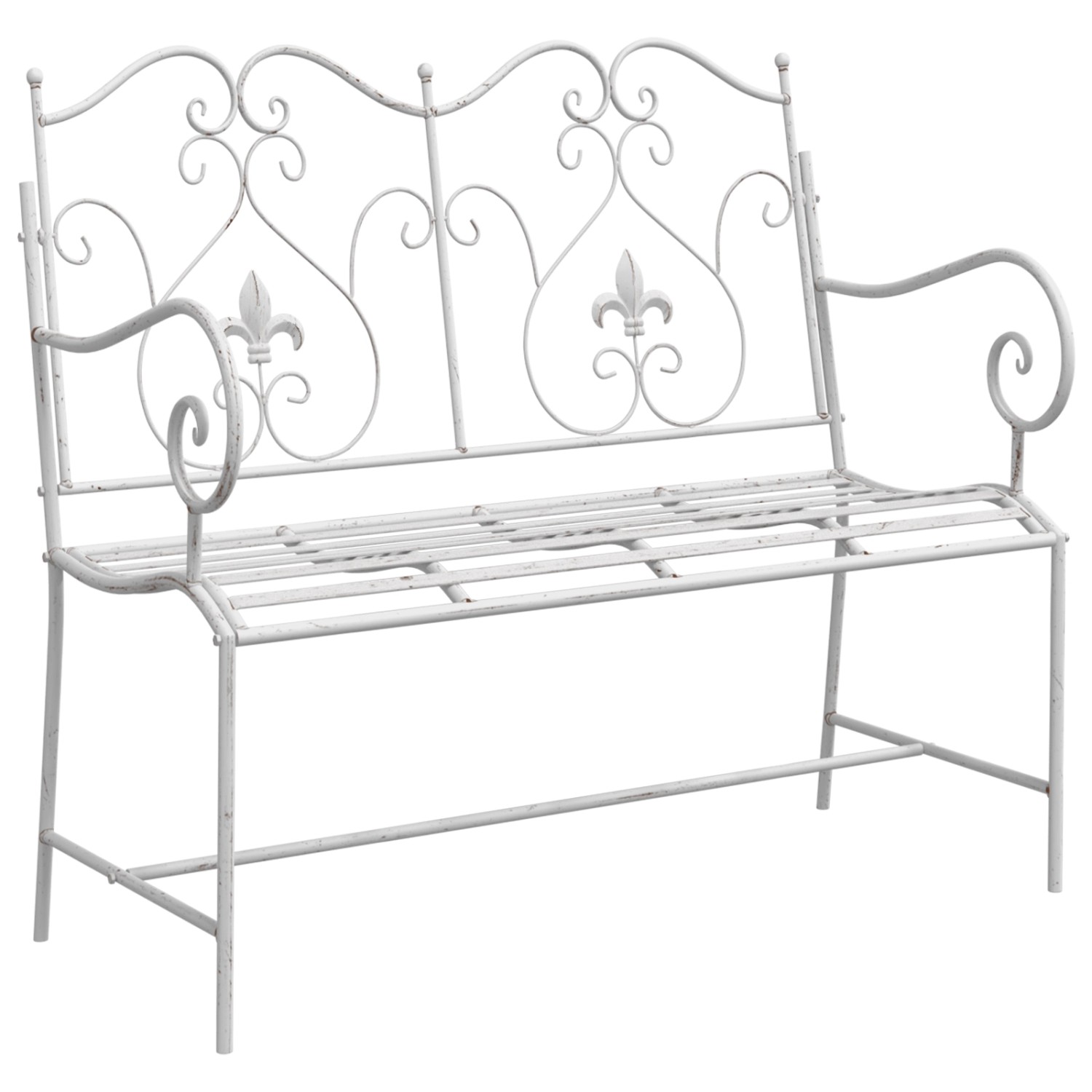 vidaXL Bank Weiß Metall 104 x 54 x 93 cm Langlebig Gartenbank 42008112 günstig online kaufen