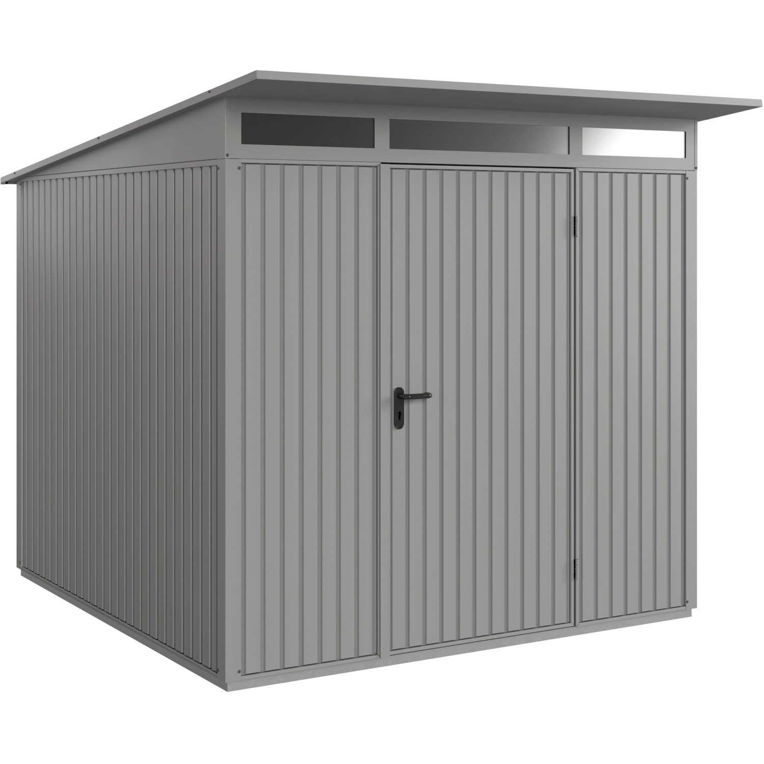 Ecostar Gerätehaus Trend mit Pultdach Typ 2 RAL9007 Graualuminium Einzeltür günstig online kaufen