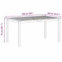 vidaXL Garten Essgruppe, 7-tlg, beige Poly Rattan, Tischmaße 150x90x74 cm.