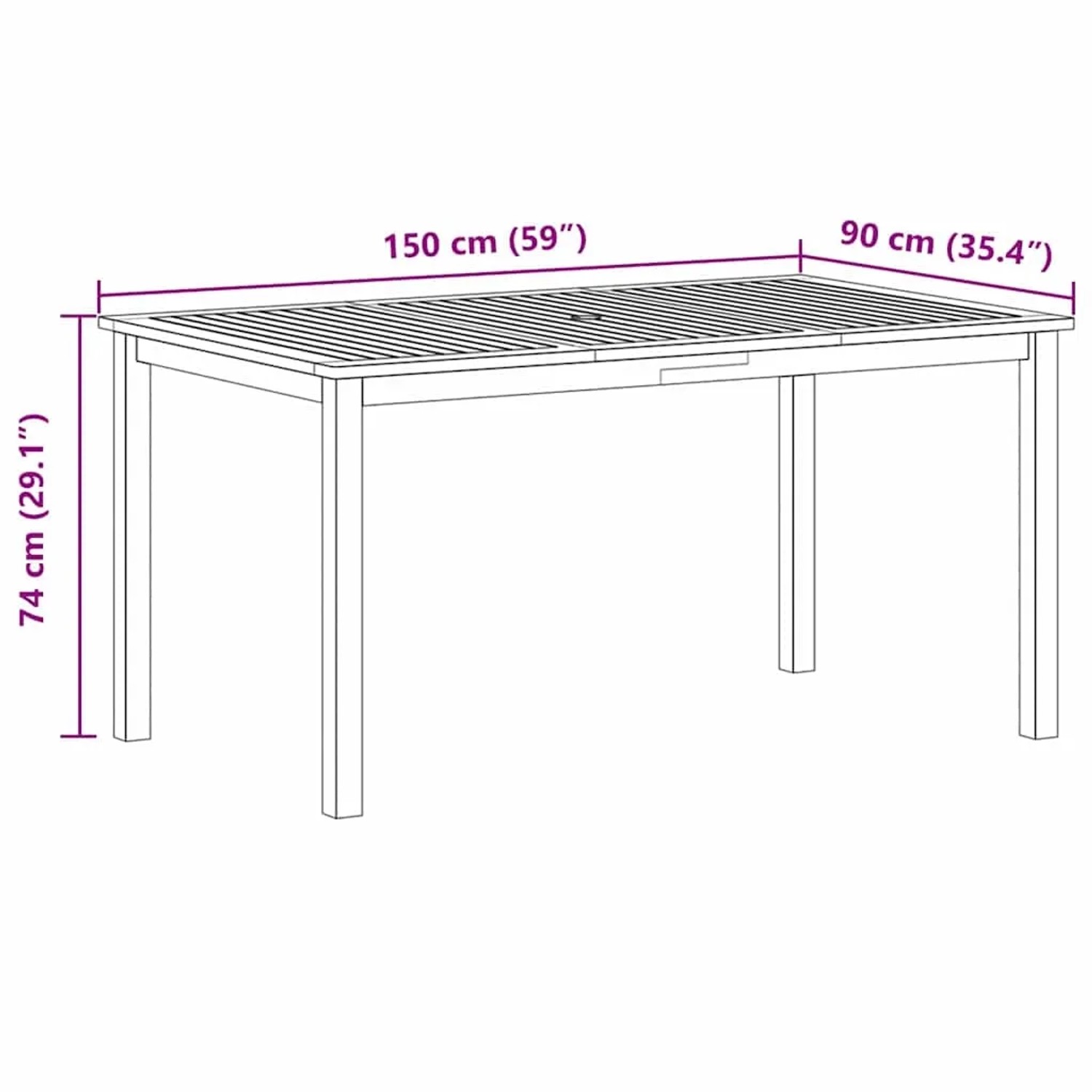 vidaXL Garten Essgruppe, 7-tlg, beige Poly Rattan, Tischmaße 150x90x74 cm.