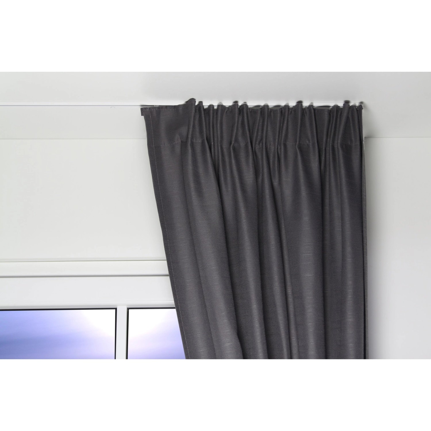 Deco-Raum Gardinenschiene nach Maß 1-Lauf Deckenmontage Minimal Weiß 400cm_5