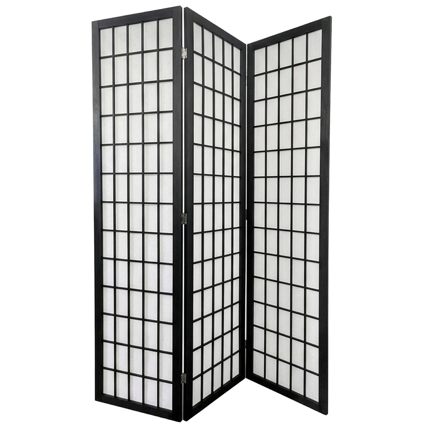 Relaxdays Paravent Bambus Holz Stoff Schwarz 3-teilig Freistehend Faltbar 170 cm x 120 cm 4 kg