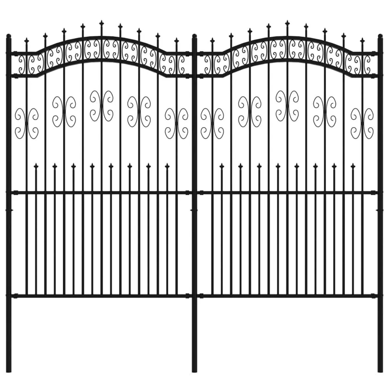 vidaXL Gartenzaun mit Speerspitze Schwarz 240 x 175 cm Pulverbeschichteter günstig online kaufen