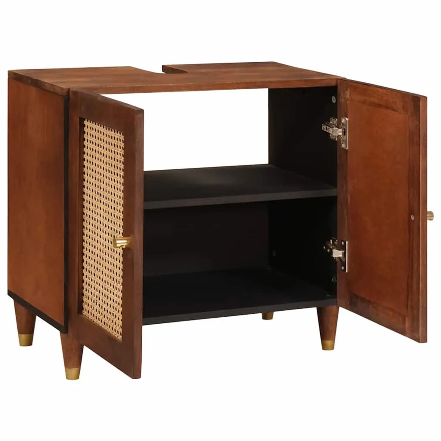 vidaXL Waschbeckenunterschrank Braun 62 x 33 x 58 cm Holzwerkstoff 4018899_2