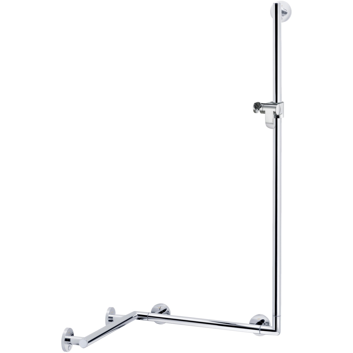 Keuco Handlauf Plan Care 34908 Silber eloxiert mit Brausestange 797/680/1265 mm