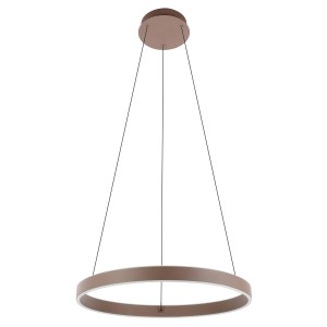 Moderne LED-Pendelleuchte Alcazaba in Mokka, 55 cm Durchmesser. Elegante Hängelampe für Wohn- und Esszimmer.
