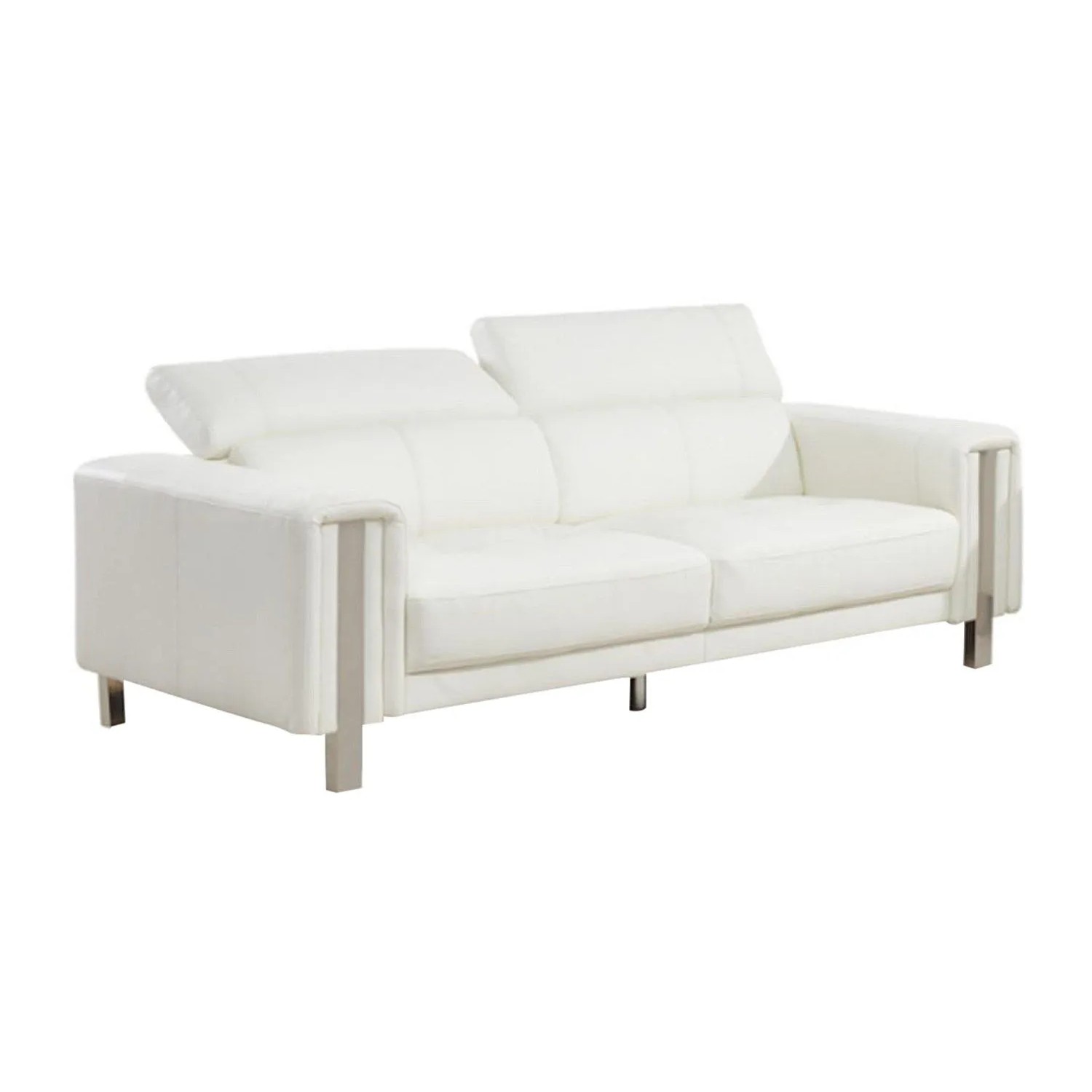Vente-unique Sofa Ohne Schlafmöglichkeit Maroua Weiß 202 cm