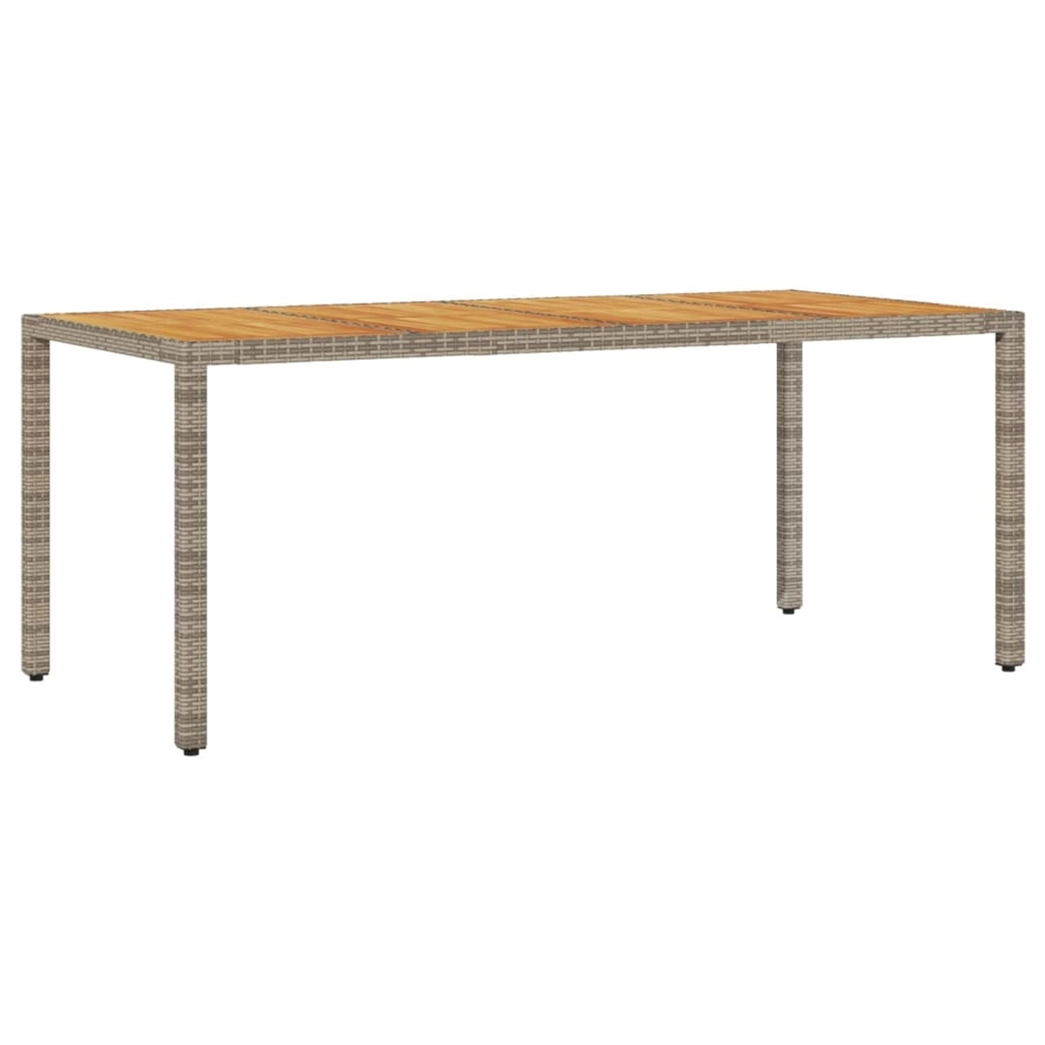 vidaXL Gartentisch mit Akazienholz-Platte Grau 190x90x75cm Poly Rattan 3655 günstig online kaufen
