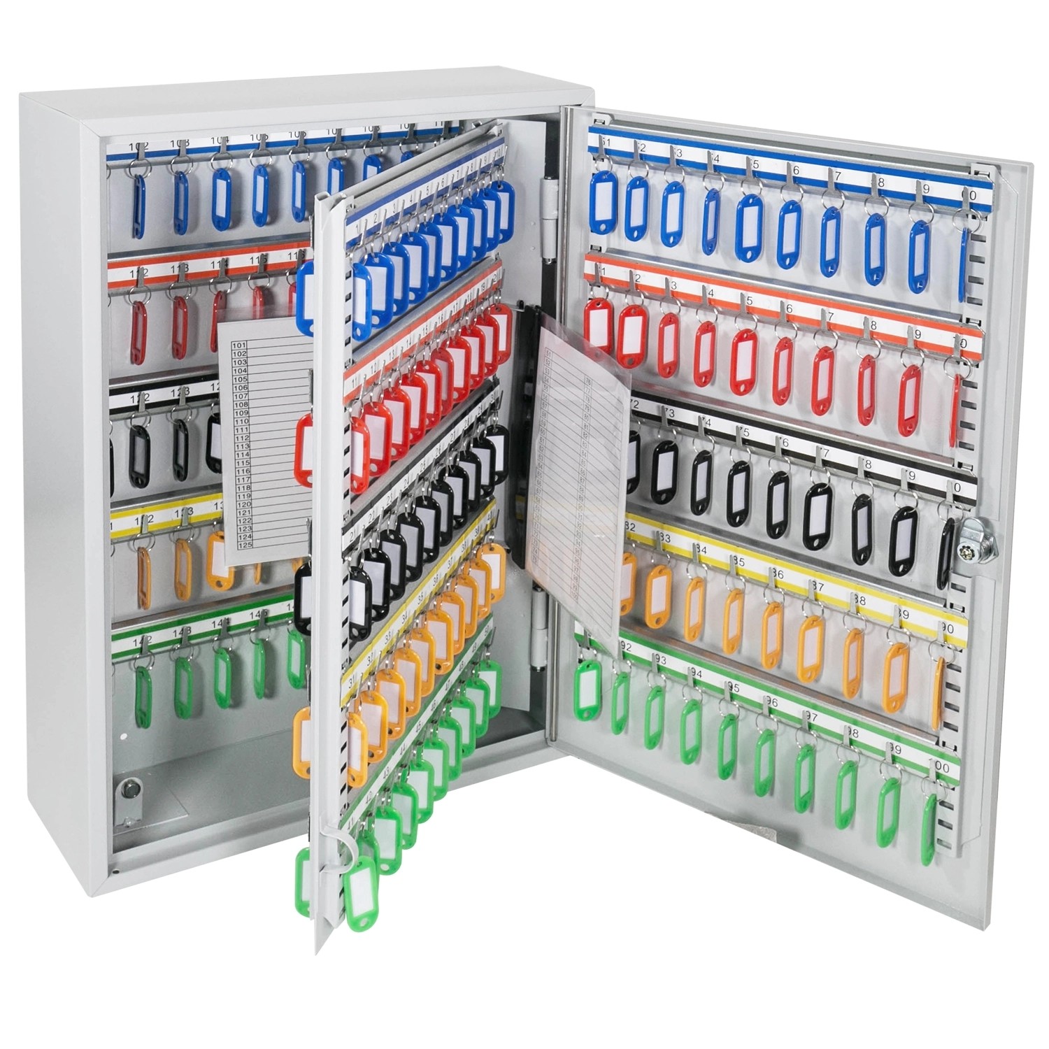 HMF 135200-07 Schlüsselschrank 200 Haken 55 x 38 x 14 cm Lichtgrau