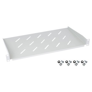 HMF 65499 Fachboden für Serverschrank  19 Zoll  1 HE  250mm Lichtgrau