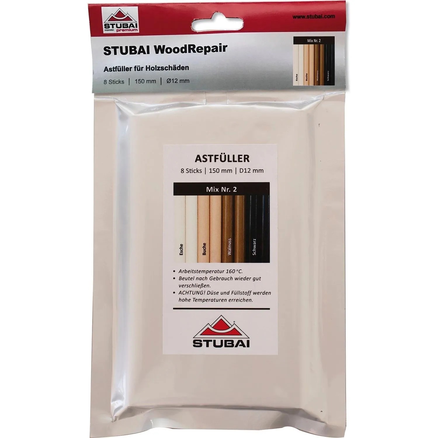 Stubai Astfüller Wood-Repair Mix Pack 2 Länge 150 mm 8 Stück