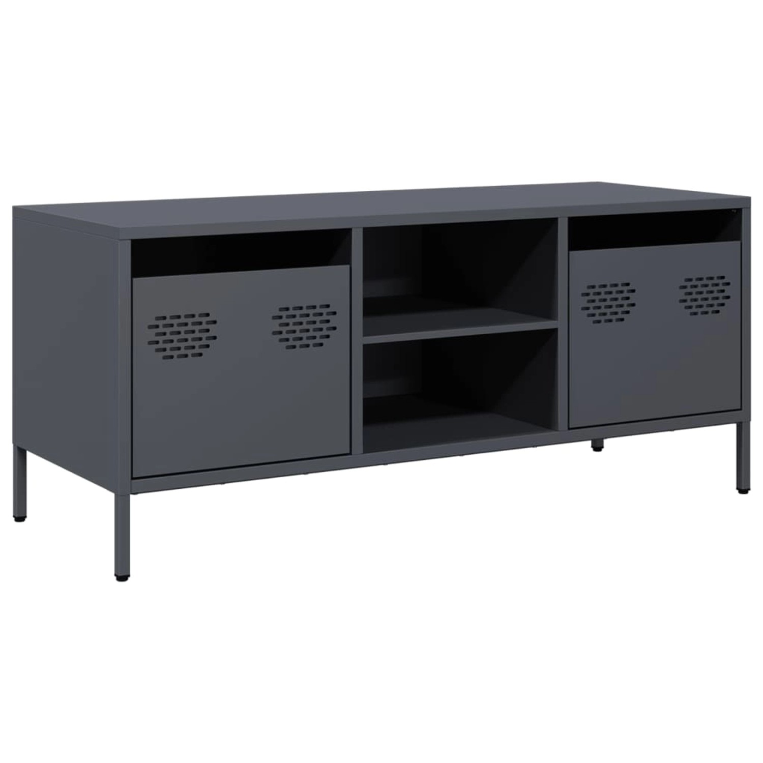 vidaXL TV-Schrank Anthrazit 101,5x39x43,5 cm Kaltgewalzter Stahl 851300