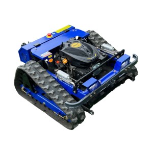 Blauer CARTIWELL CW-500 Böschungsmäher mit Kettenantrieb und Motor.