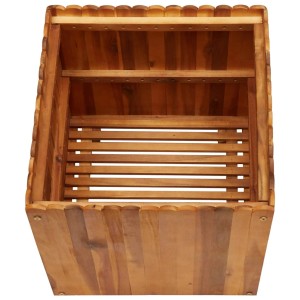 Quadratisches vidaXL Hochbeet aus Akazienholz, 50x50x50 cm, ideal für Garten und Terrasse.