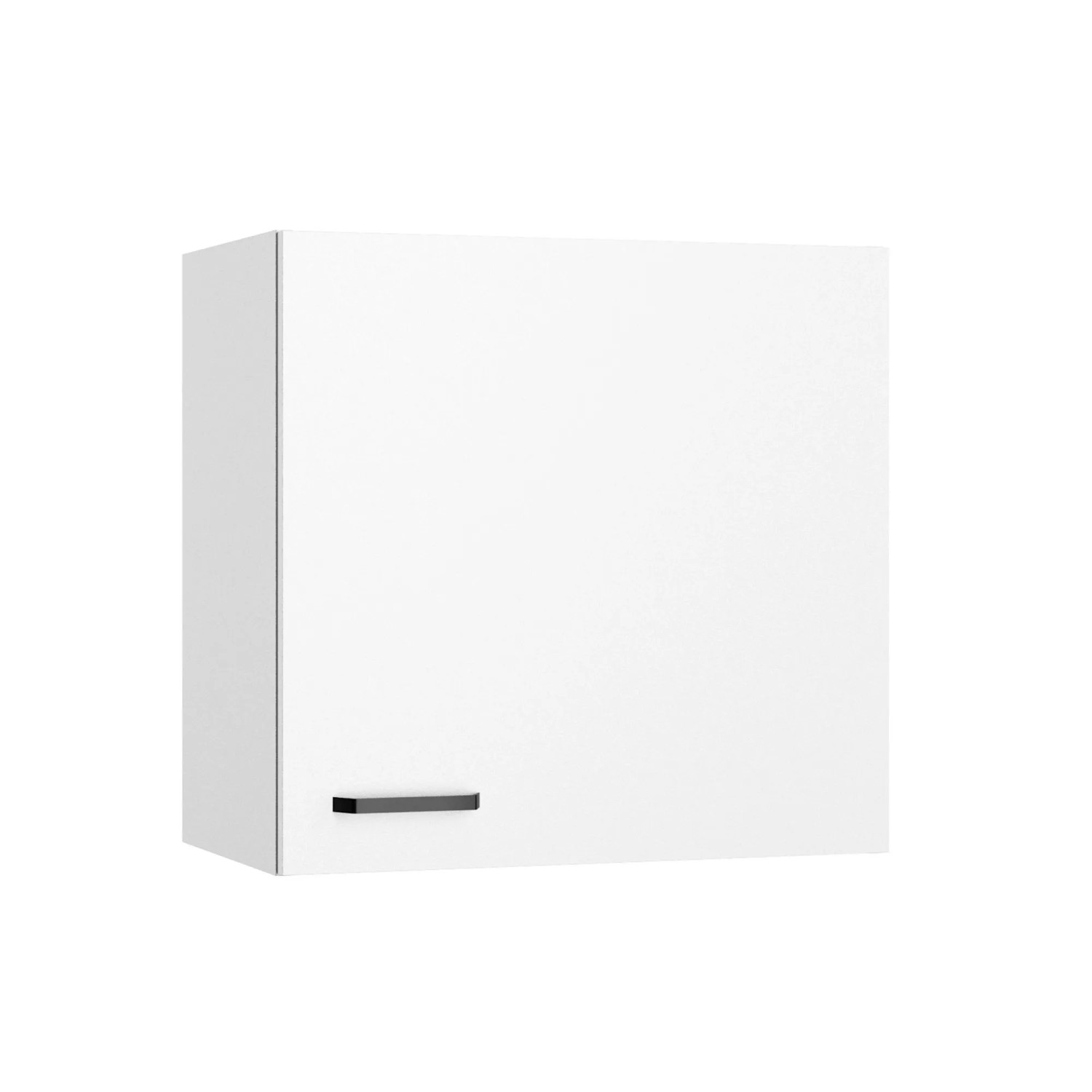 Weißer OPTIFIT Küchen-Hängeschrank Bonn214, 60 cm breit, mit satingrauem Griff.