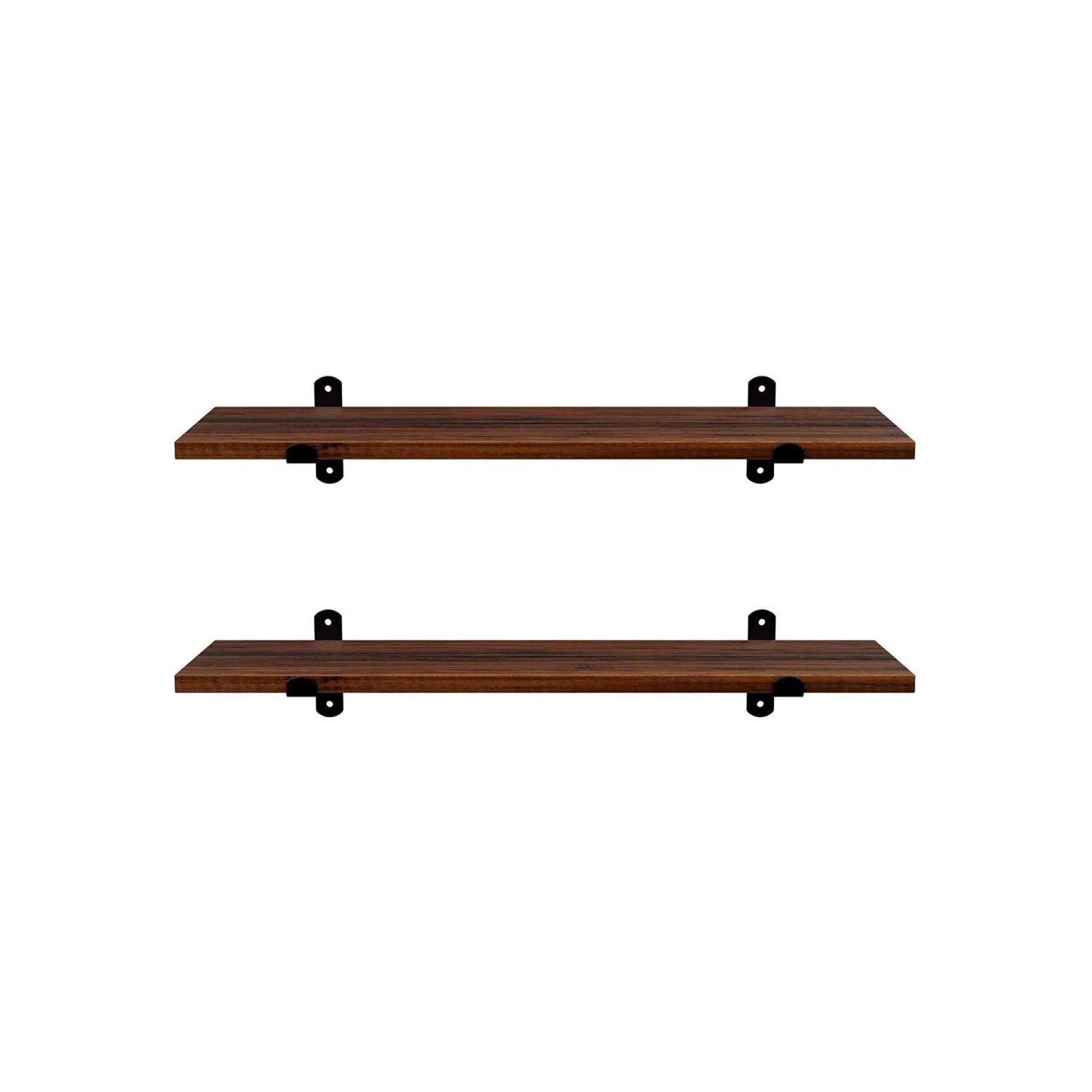 Songmics Schweberegale, 2er Set, 60 cm, braun-schwarz, für Bücher und Deko.