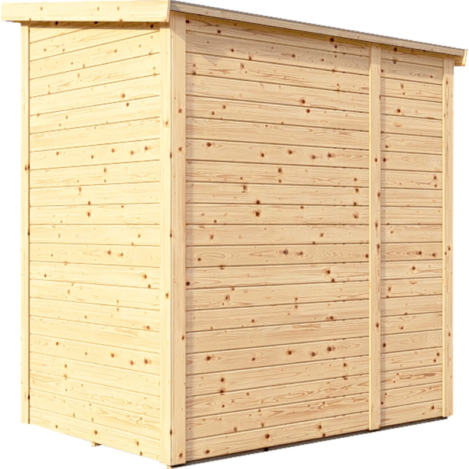 Bertilo Gartenhaus Amrum 120x180cm aus Holz, naturbelassen. Gartenhaus mit Flachdach.