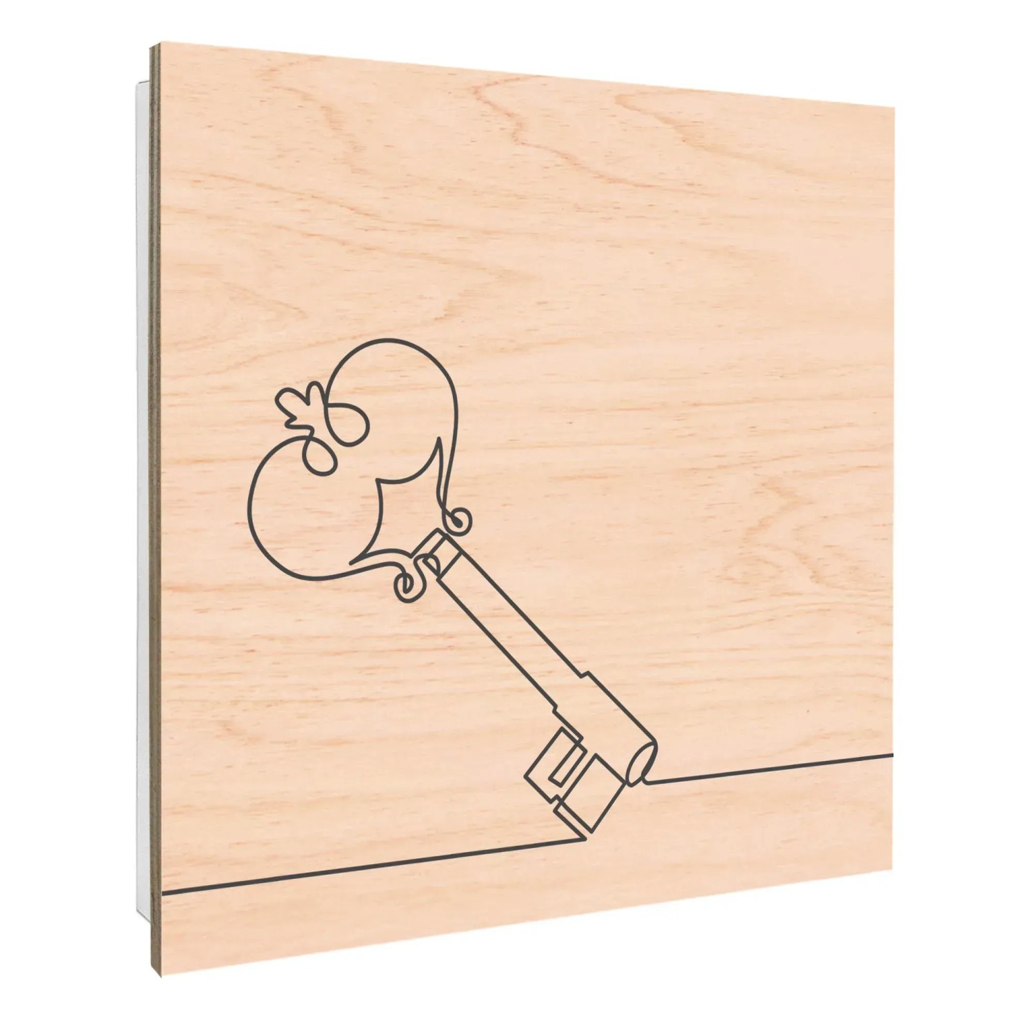 Schlüsselkasten Holz 50 Schlüssel - Design Aufbewahrung 30x30cm Weiß