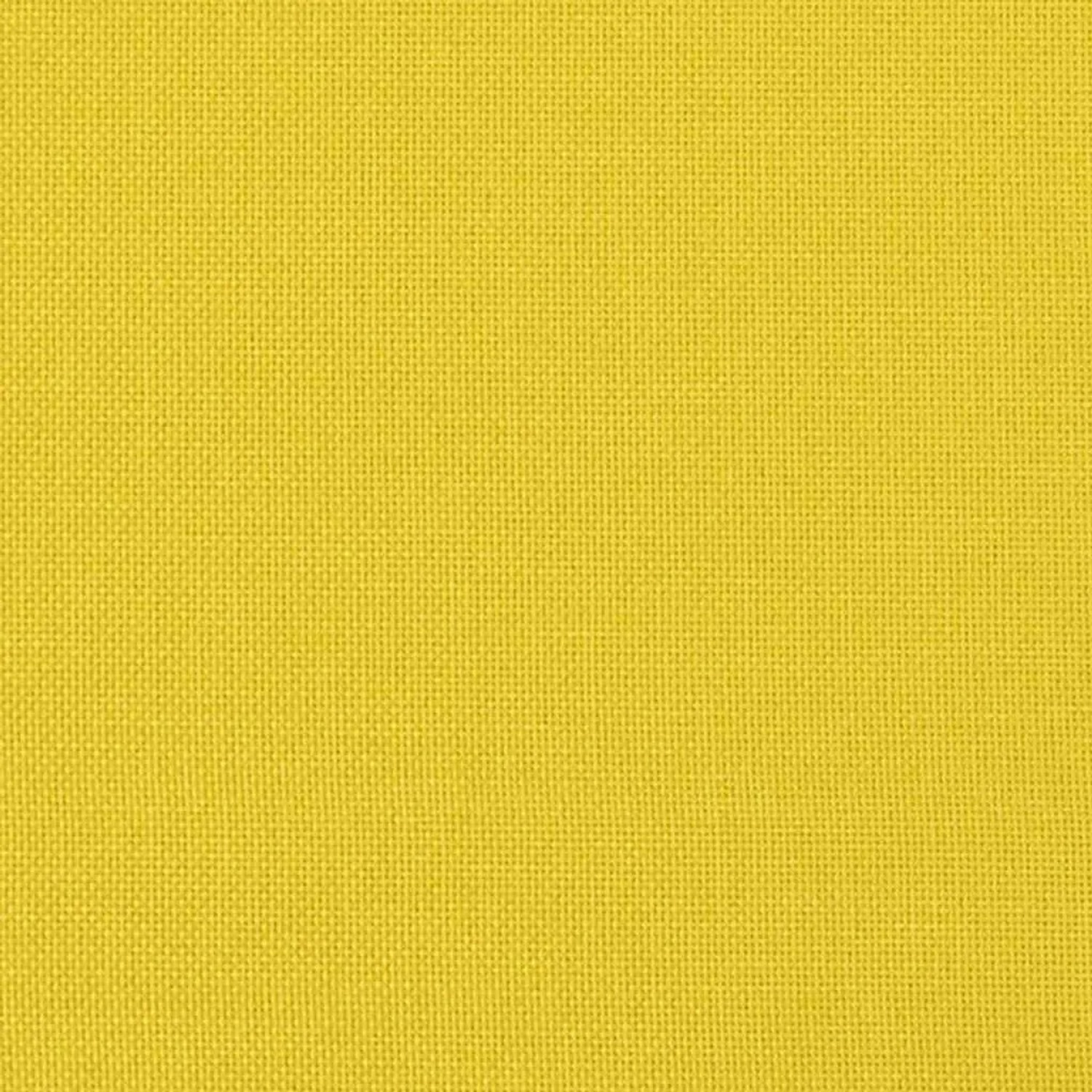 Helles gelbes Sofakissen (80x40 cm) aus Stoff. Nahaufnahme der feinen Webstruktur.