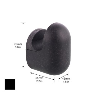 Schwarzer Wagner Wandhaken Hooks4home Pill aus Bio-Kunststoff, 75x45x55 mm.