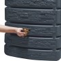 4rain Wandtank Slim Stone Decor 500 l Graphite Grey mit Auslaufhahn in Nutzung.