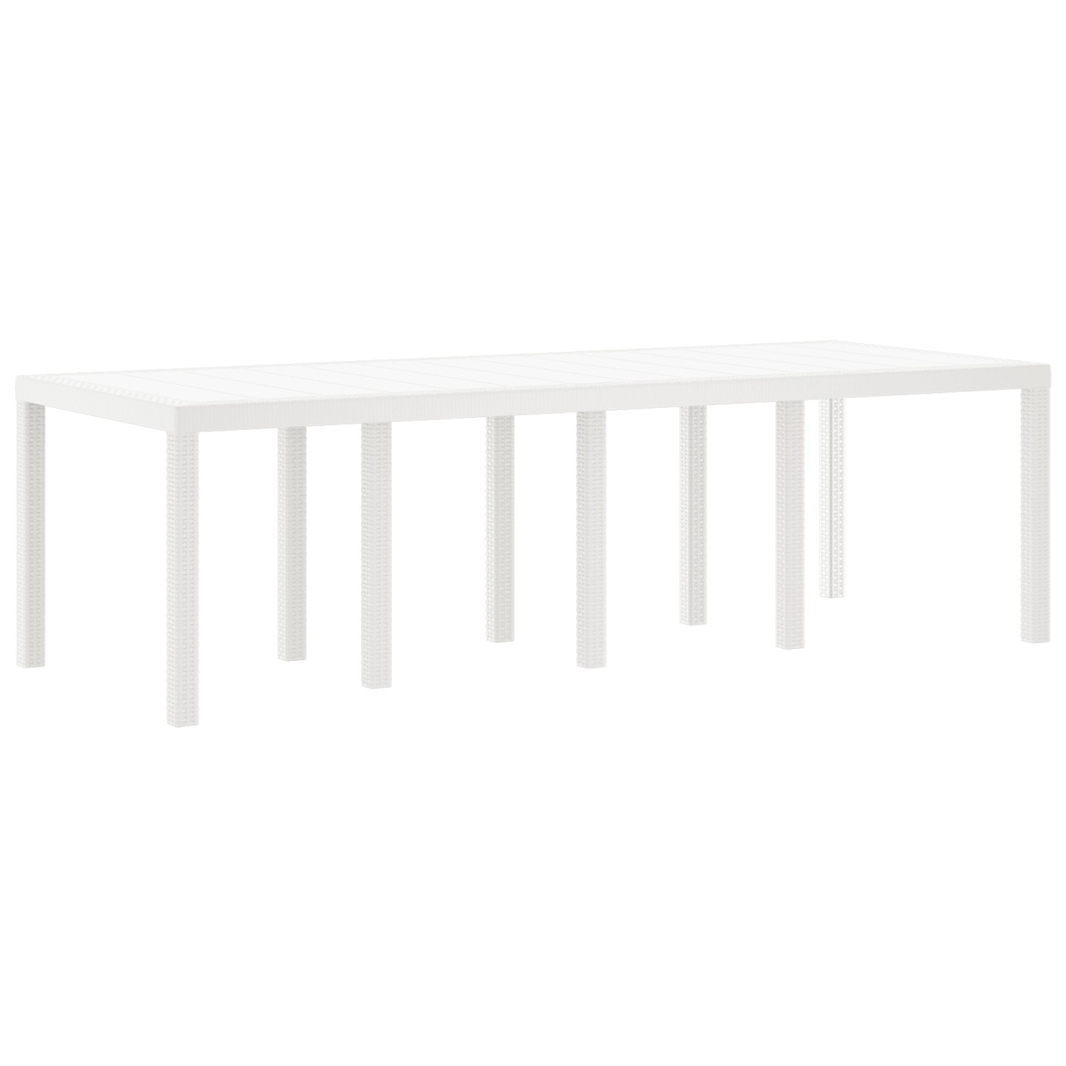vidaXL Gartentisch Weiß 250x100x73 cm Poly Rattan 3378518 günstig online kaufen