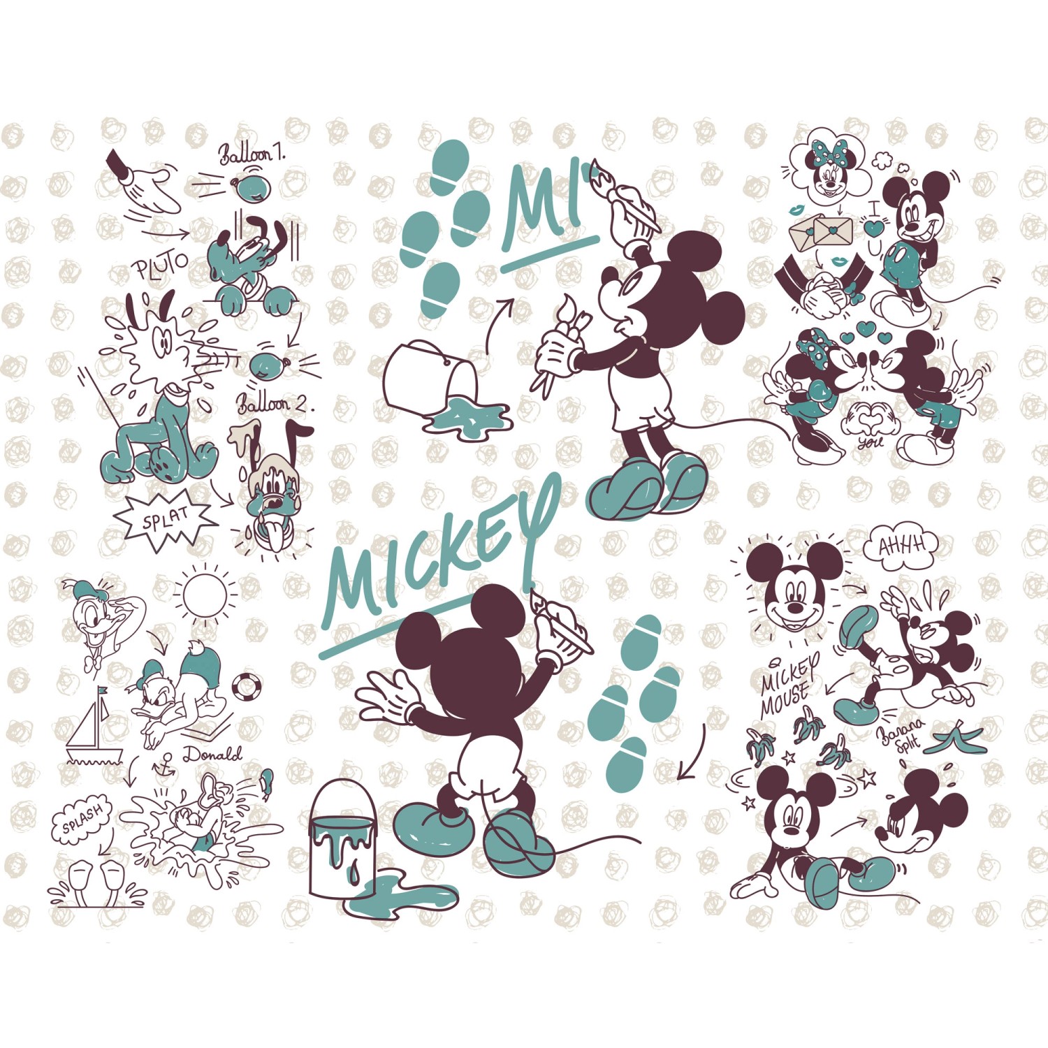 Komar Fototapete Vlies Mickey and Friends  250 x 280 cm