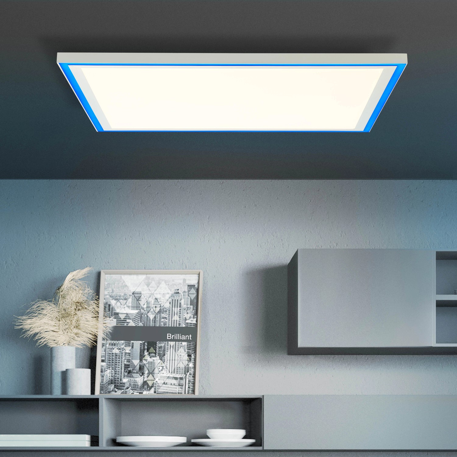 Brilliant LED-Deckenaufbau-Paneel Lanette 60 cm x 60 cm Weiß