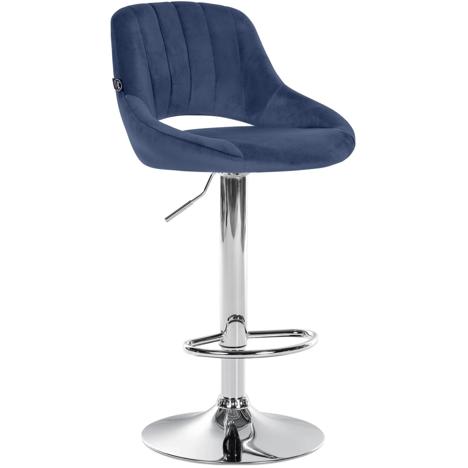 CLP Barhocker Milet Samt Blau/Chrom