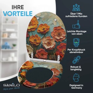 SANILO WC Sitz mit Absenkautomatik Top Fix Florum