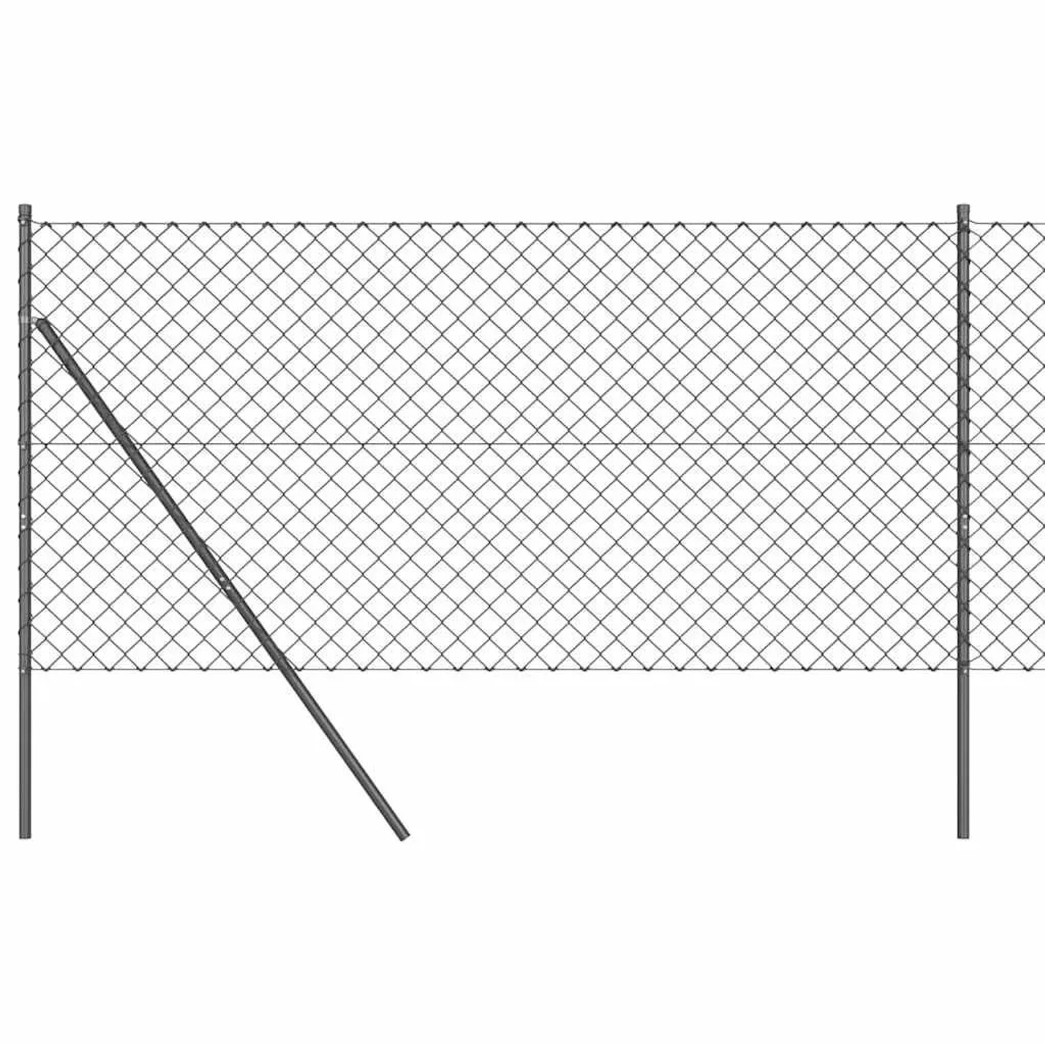 vidaXL Zaunpfosten Grau 25 x 1,4 m 60 x 60 mm Gitter Stahl und PVC 3351119 günstig online kaufen