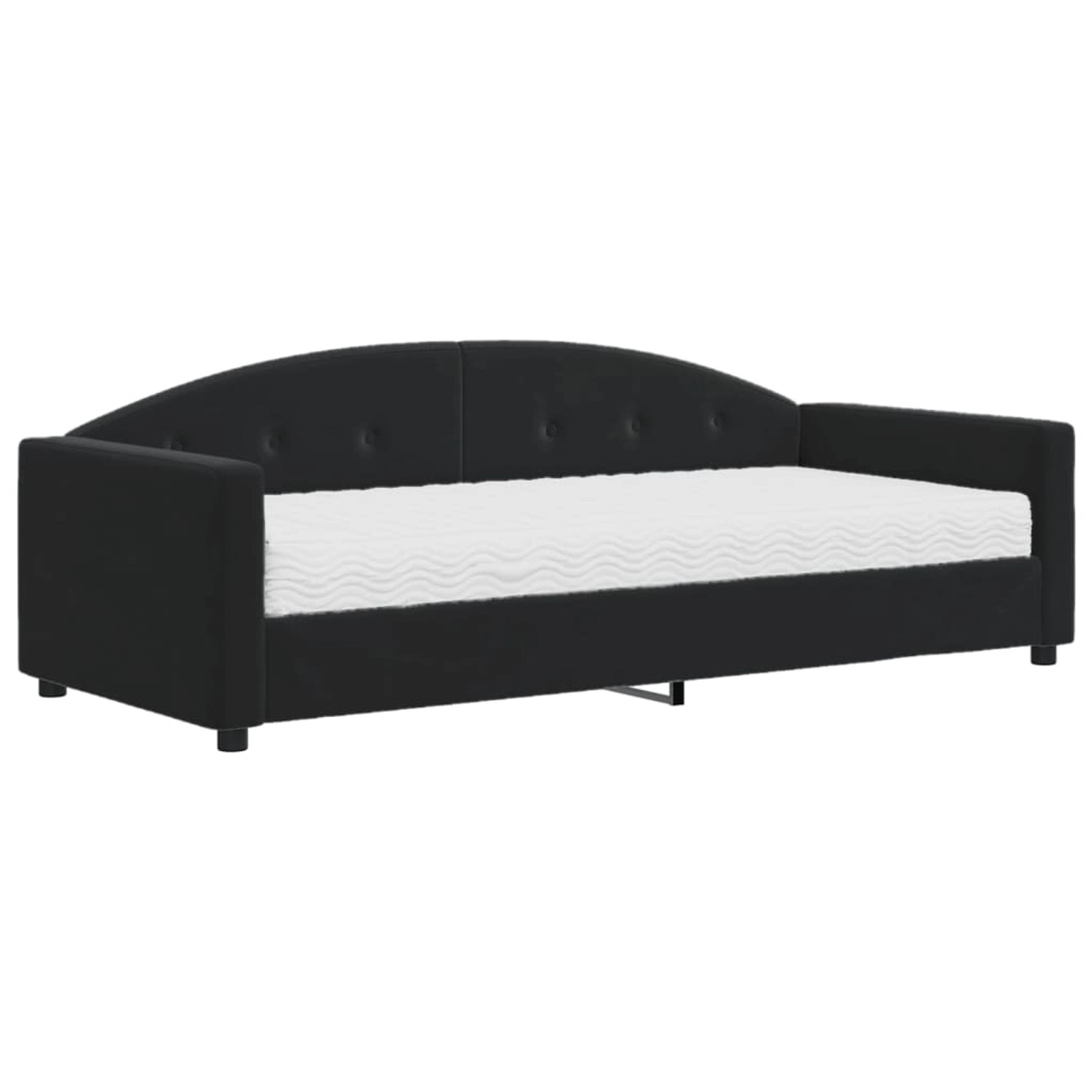 vidaXL Gästebett Gästebett Tagesbett mit Matratze Schwarz 90x200 cm Samt Be günstig online kaufen