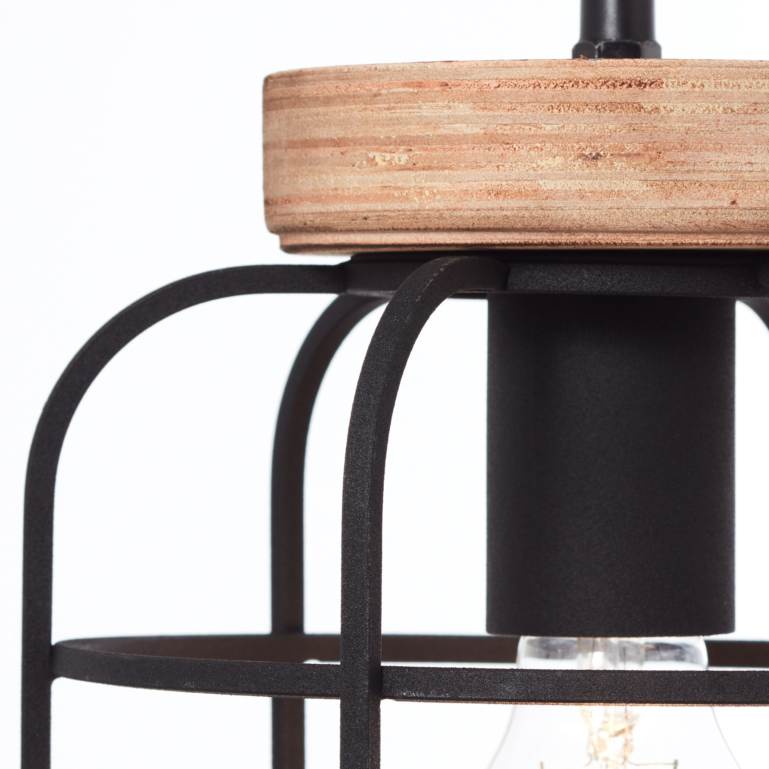 Brilliant Pendelleuchte Gwen 3-flammig Balken Holz und Schwarz Korund  kaufen bei OBI | Deckenlampen