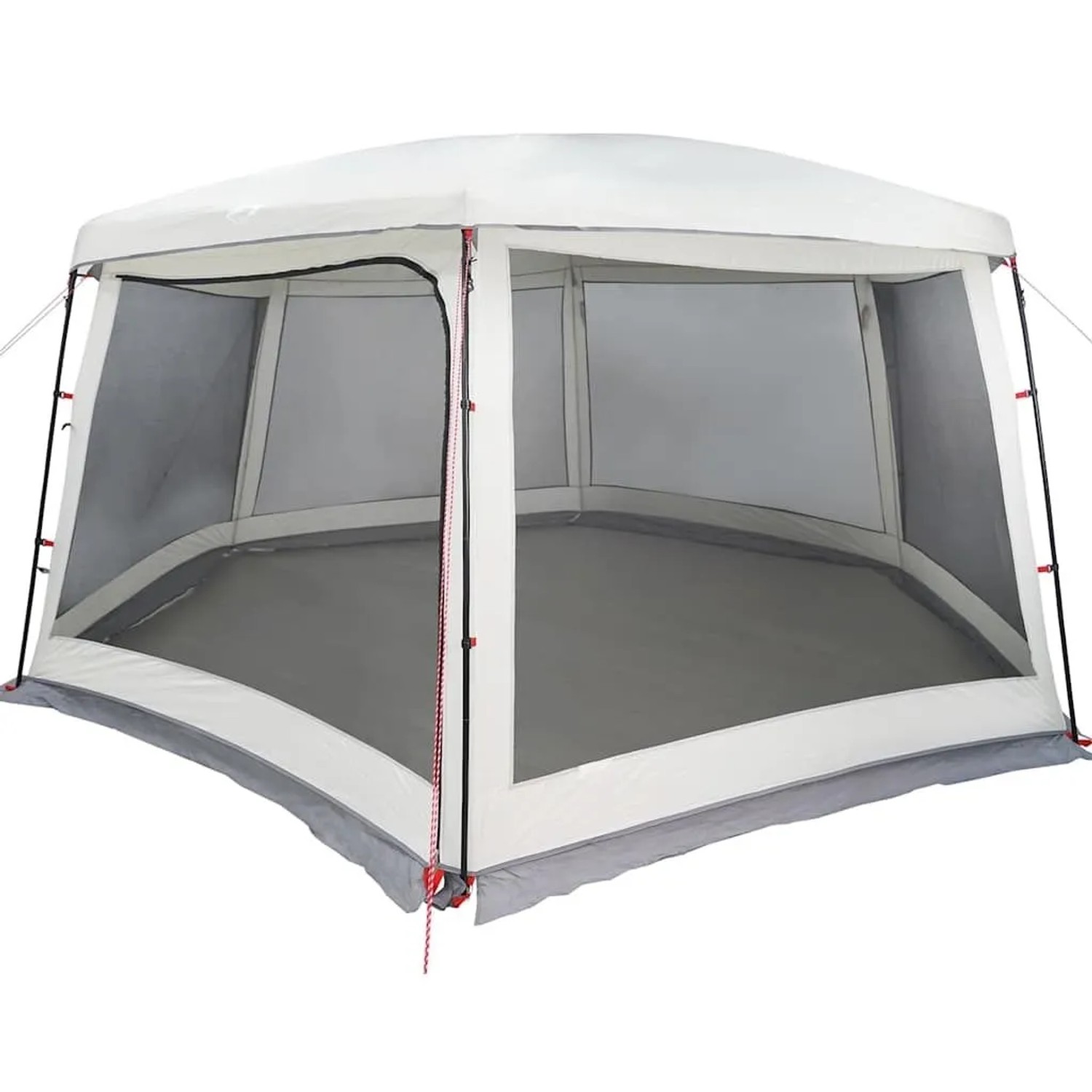 vidaXL Poolzelt mit Abnehmbarem Überzelt Netzwänden Grau 670x590cm 4100633_4