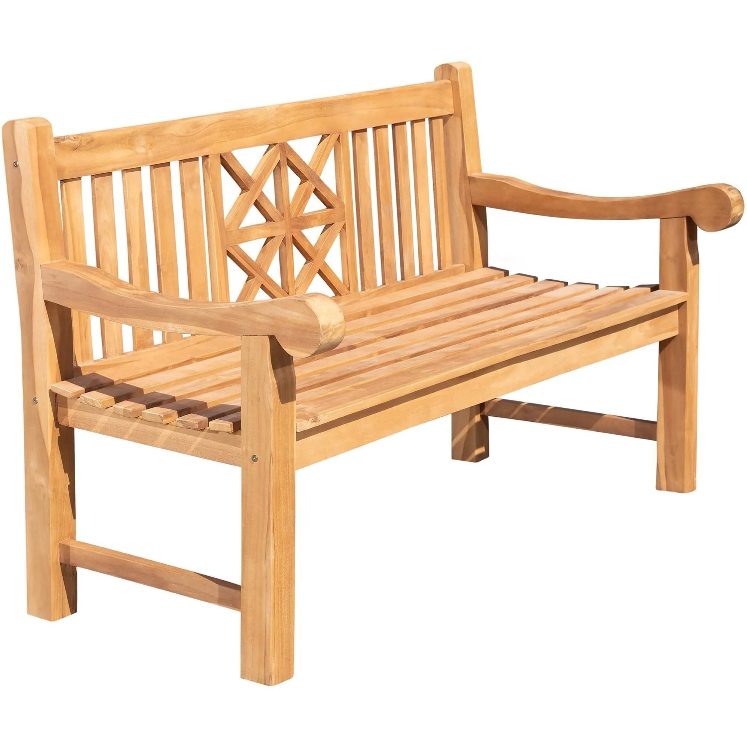 DELUKE Gartenbank Teakbank VUZAR Holz Teak 150x72x92cm Holzbank 150cm Bank Mit Lehne Wetterfest Bank Garten Terrasse