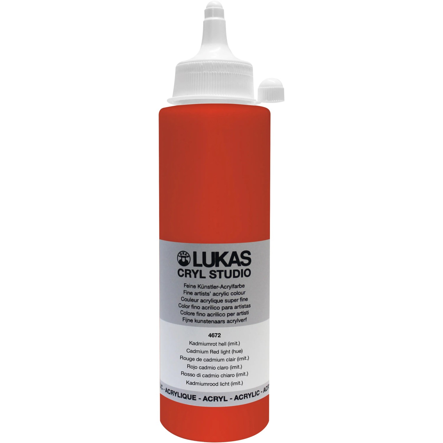 Lukas Cryl Studio Acrylfarbe Plastikflasche Kadmiumrot hell (imit.) 250ml