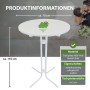 Weißer, klappbarer TRUTZHOLM Stehtisch, 70 cm Durchmesser, 110 cm hoch, Stahlgestell.