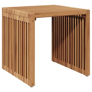 Brauner vidaXL Garten-Beistelltisch aus Teakholz, 45x42,5x45 cm.