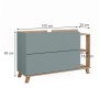 Vicco Waschbeckenunterschrank Karen, Sonoma/Blau, 100x65 cm, mit 2 Türen und Schubladen.
