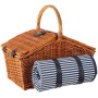 Tectake Picknickkorb Usedom Für 4 Personen  Mit Picknickdecke Integriertes Kühlfach  30 x 46 x 43 50 cm Braun