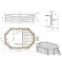 ALTANKA Holzpool Nemo 4,3x3 Höhe 1,18 m SANDFARBEN mit Liegefläche mit am Beton Verschraubten Stützen BAS7302OSPL3+PLA302_4