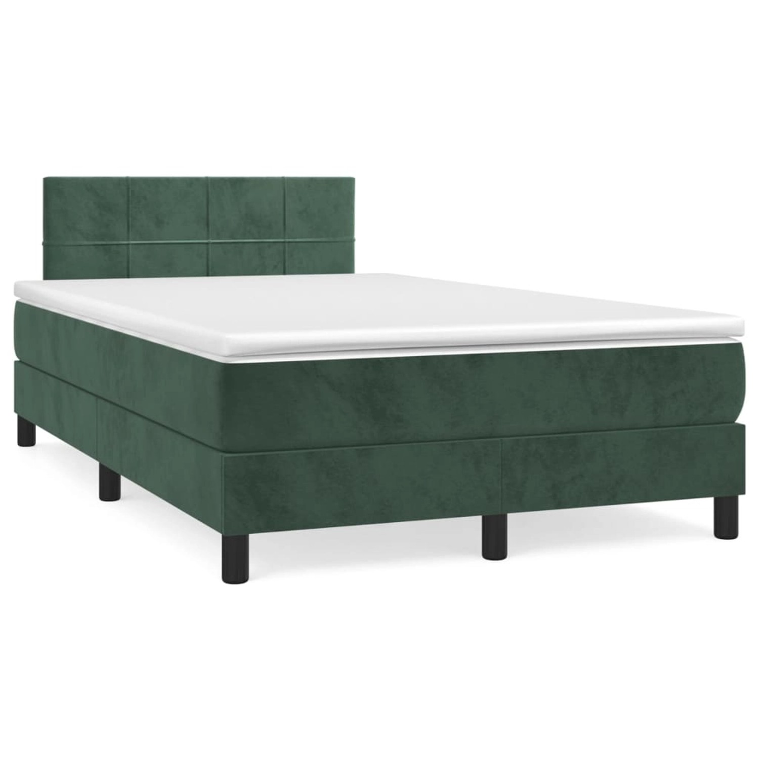 vidaXL Boxspringbett mit Matratze Dunkelgrün 120x200 cm Samt1389951 günstig online kaufen