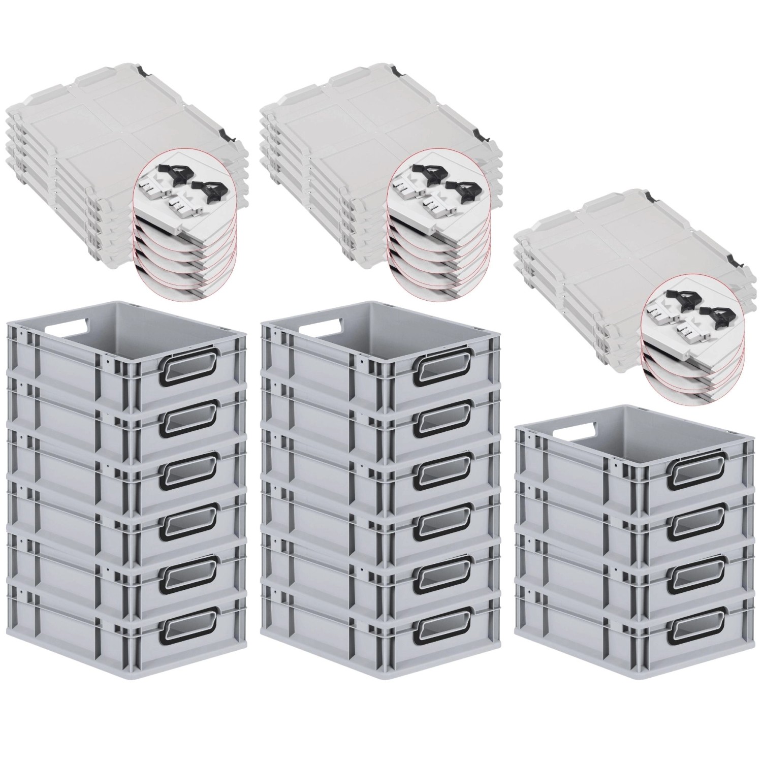 PROREGAL SuperSparSet 16x Eurobox Nextgen Color Mit Scharnierdeckel HxBxT 1 günstig online kaufen