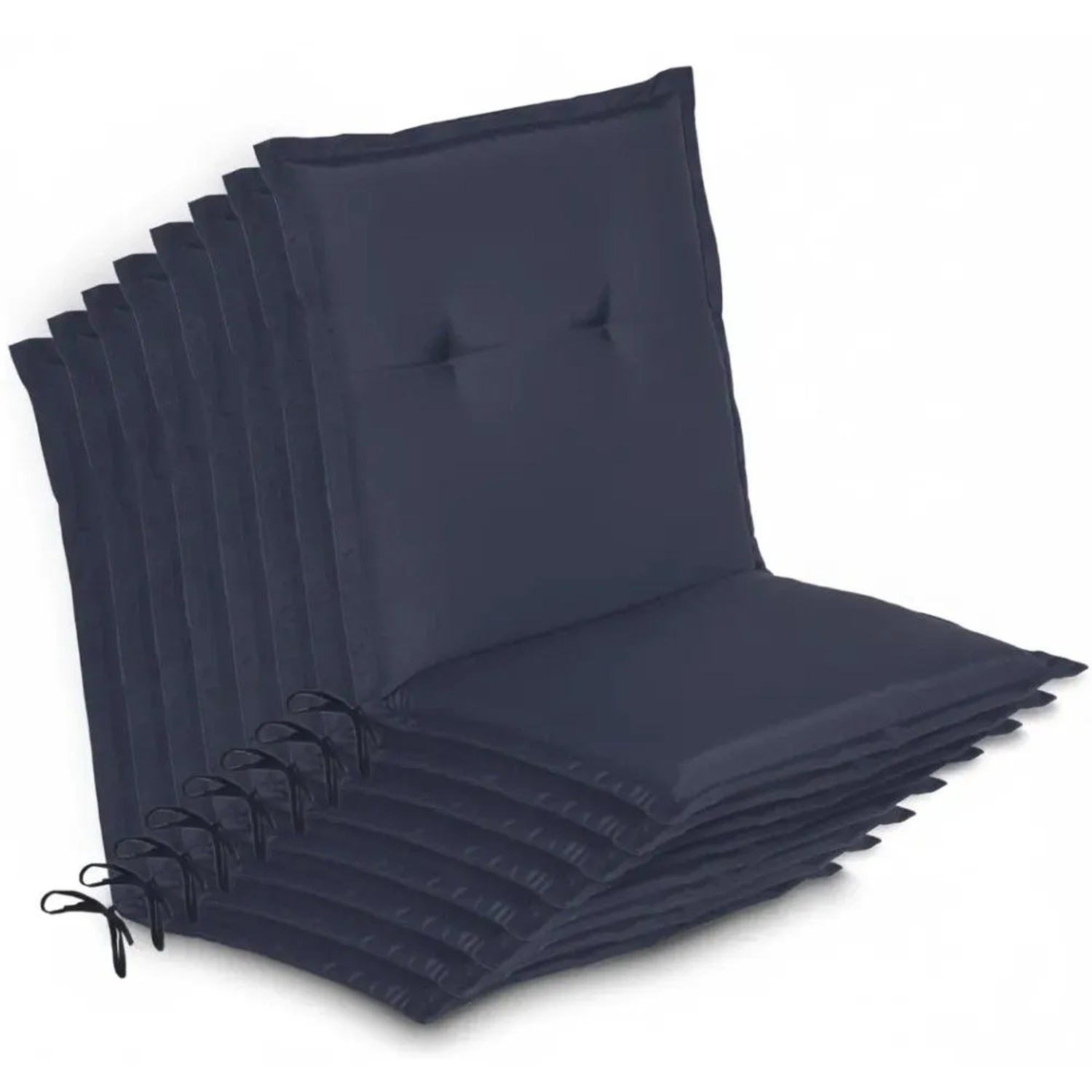 Beautissu 8er Set Niedriglehner Auflage Loft NL 100x50x6cm Dunkelblau