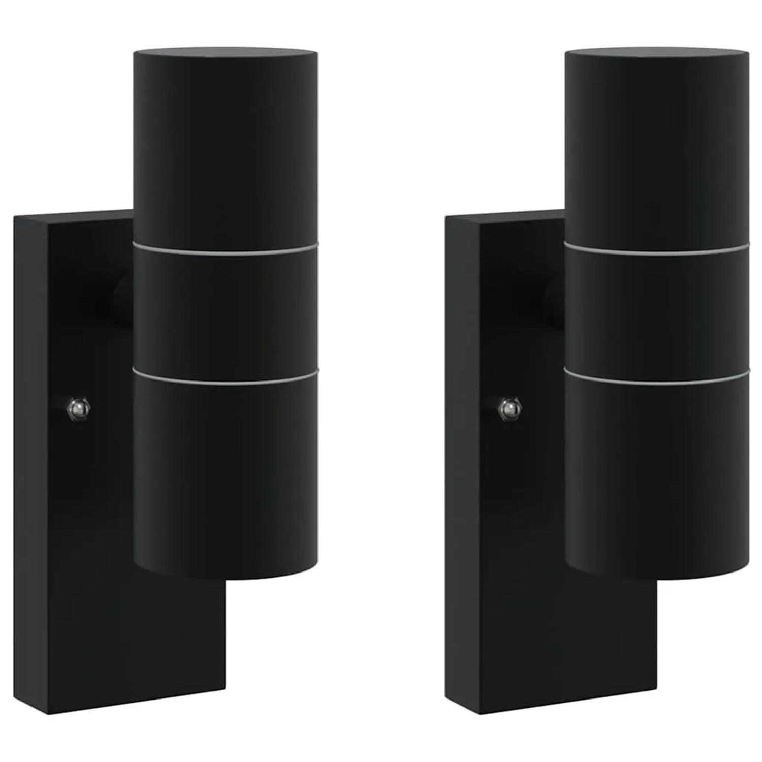 vidaXL Außenwandleuchte 2 Stk Schwarz 7 x 10 x 22 cm 4005996